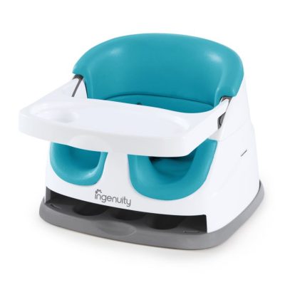 Ingenuity Baby Base 2-in-1 Booster Feeding and Floor Seat, Peacock Blue