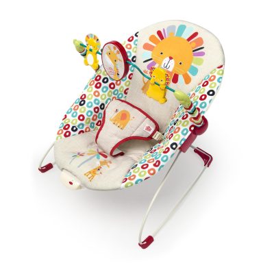 Bright Starts Playful Pinwheels Vibrating Baby Bouncer Seat with Toy Bar